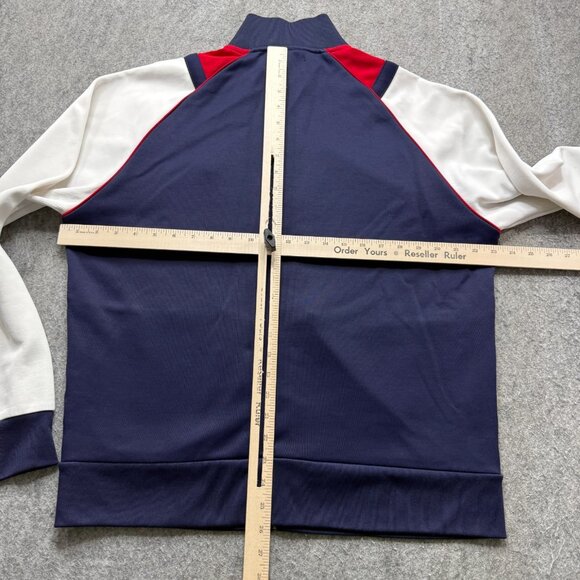 Polo Ralph Lauren Track Jacket Men L Blue White Red Knit Interlock VTG Full Zip - Picture 9 of 14